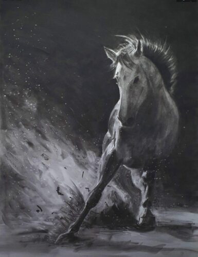 Unbridled Drawing of a horse in action